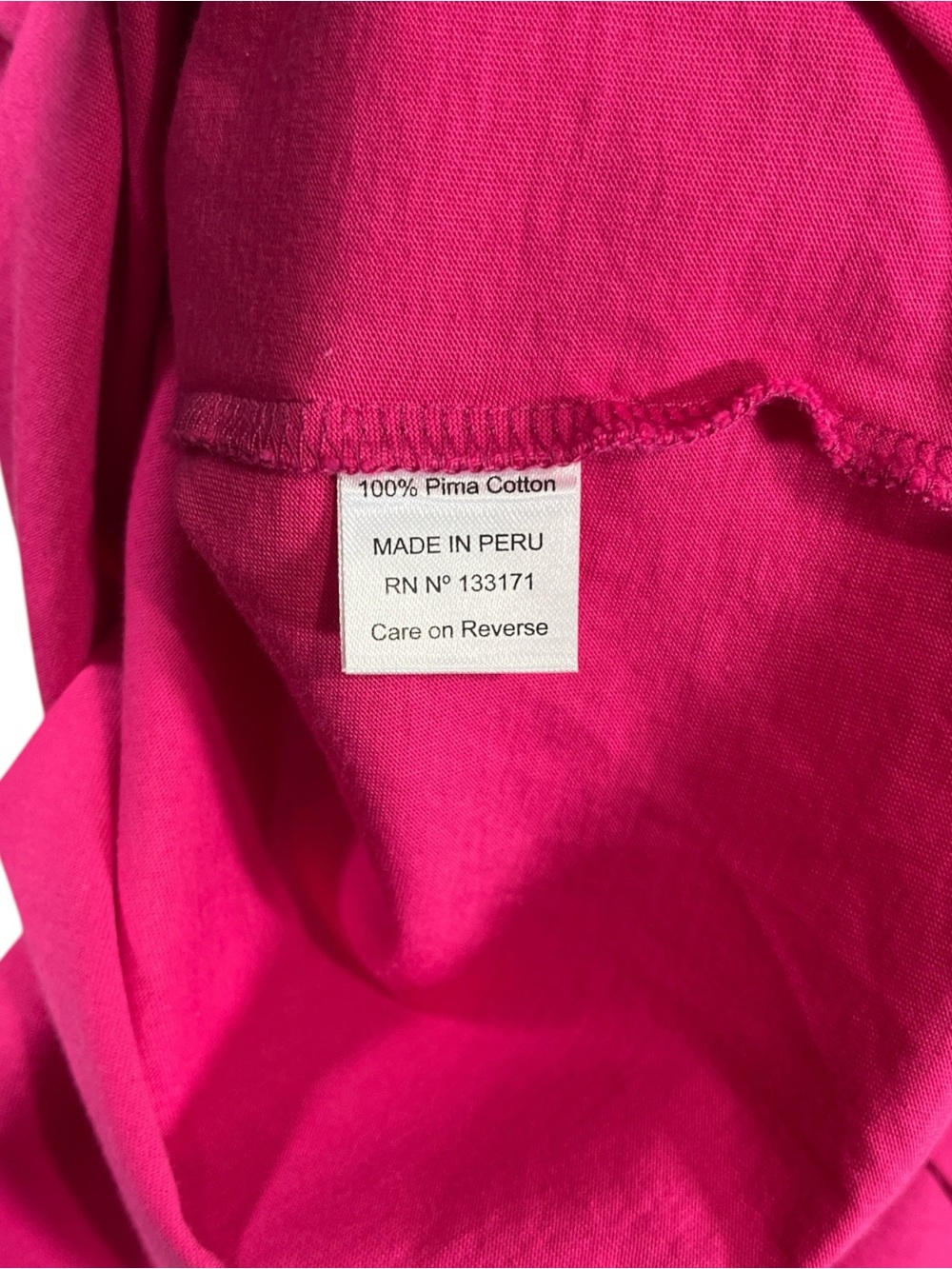 PLANET by Lauren G Pima Cotton Mini Tucked Tee One Size In Lipstick Pink - Picture 5 of 5